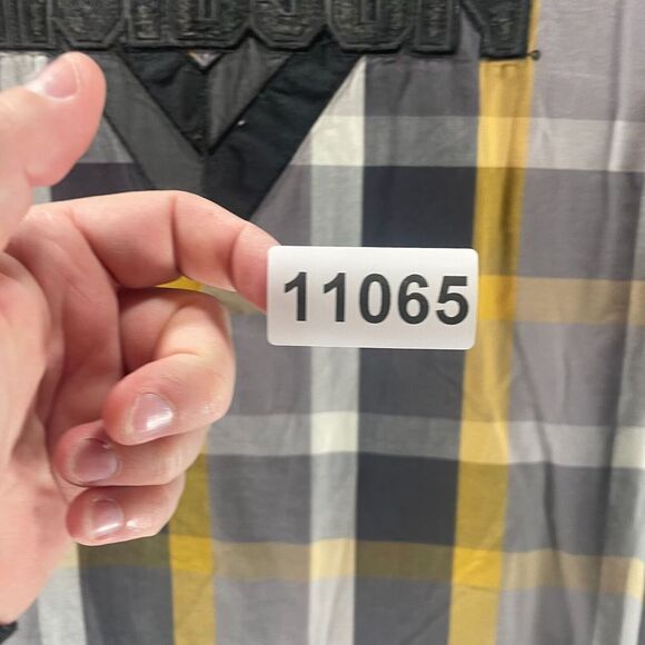 Harley Davidson Shirt Adult Medium Grey Yellow Plaid Dutton Up Casual Mens Patch - Picture 13 of 13